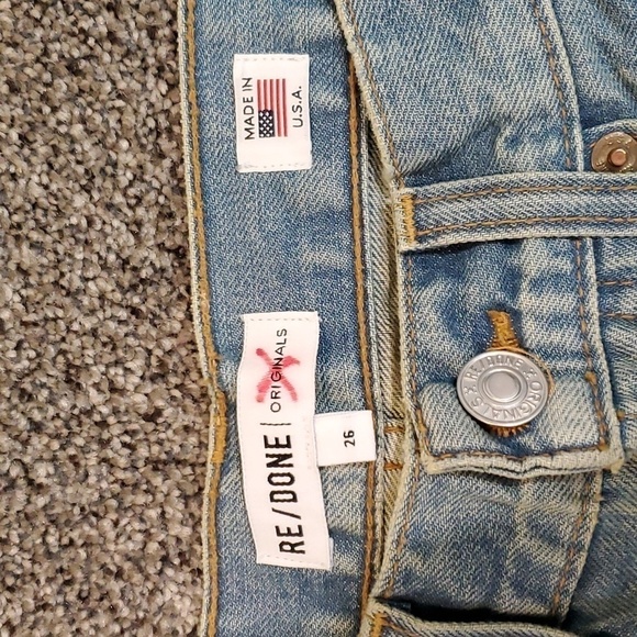 Re/Done Originals Womens 90s Wash High rise Ankle Side zip Jeans sz 26 - Picture 8 of 12